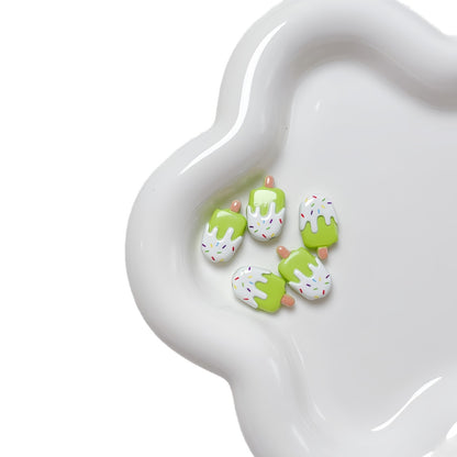 New Cartoon Painted Ice Cream & Popsicle Acrylic Beads | Straight & Diagonal Holes for DIY Phone Charms, Jewelry Making Supplies