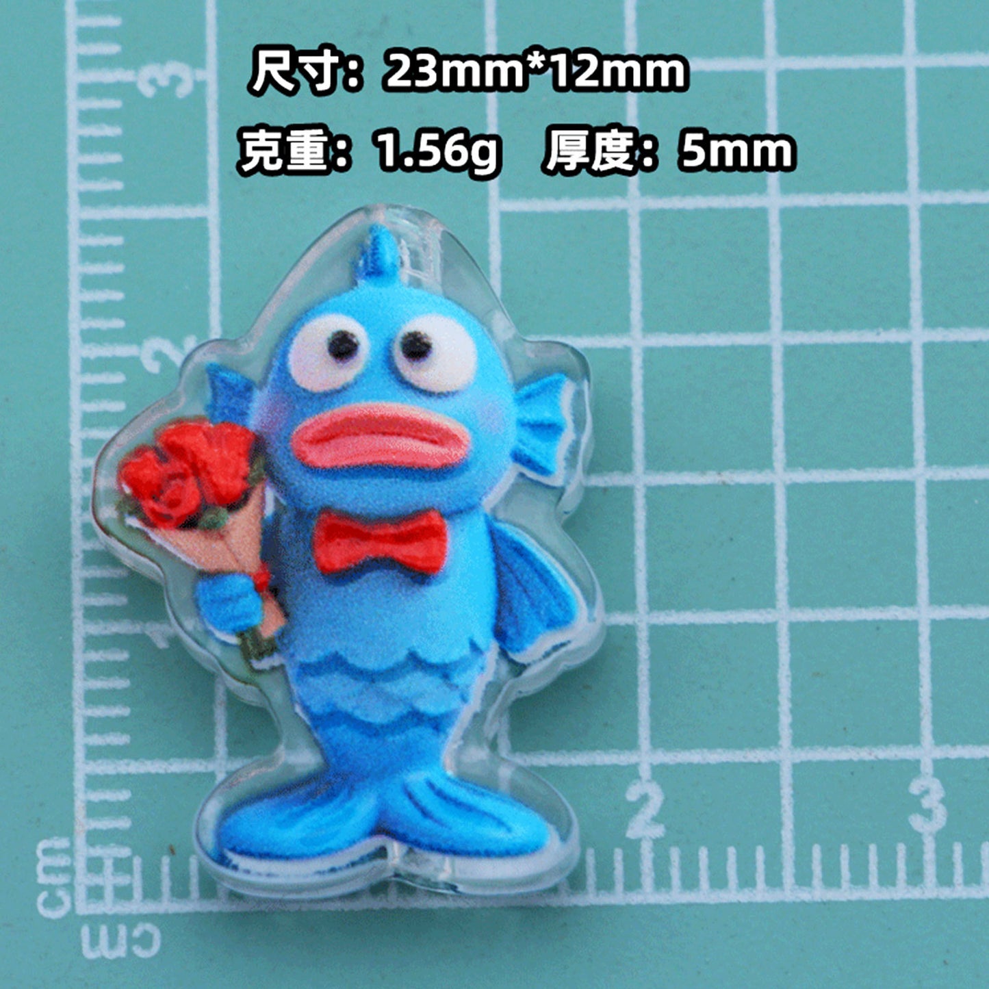 Cute Acrylic Embossed Printed Charms – Cute Cartoon Beads with Hole for DIY Jewelry & Accessories (10pcs)