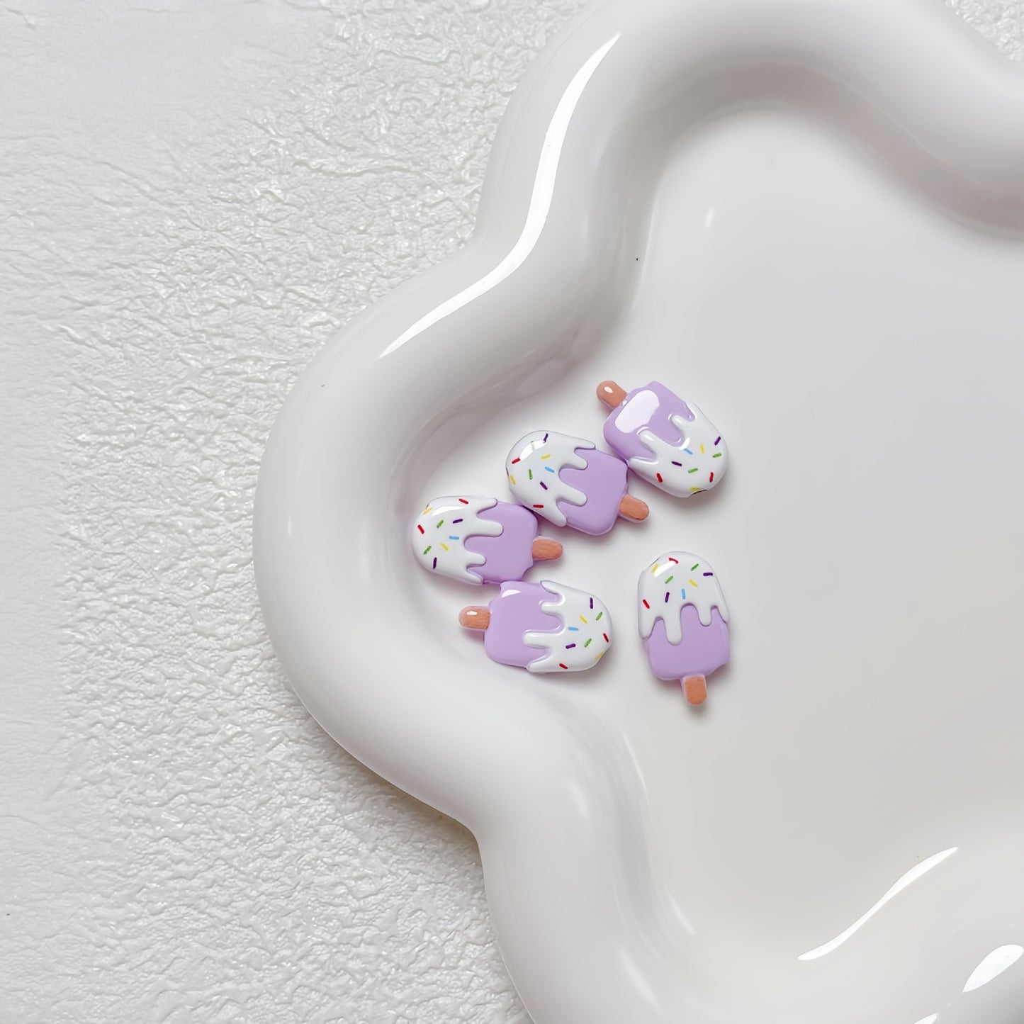 New Cartoon Painted Ice Cream & Popsicle Acrylic Beads | Straight & Diagonal Holes for DIY Phone Charms, Jewelry Making Supplies