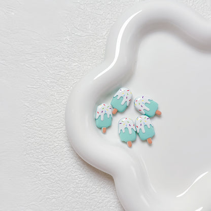 New Cartoon Painted Ice Cream & Popsicle Acrylic Beads | Straight & Diagonal Holes for DIY Phone Charms, Jewelry Making Supplies
