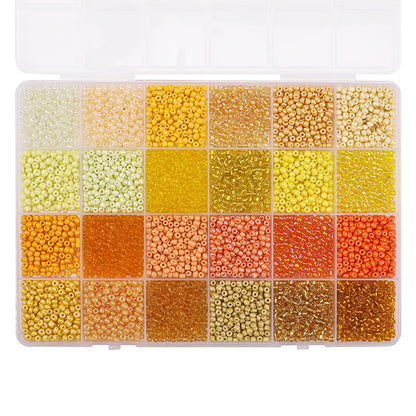 Premium 24-Grid 3mm Glass Seed Beads Set - Professional DIY Jewelry Making Supplies & Material Kit for Custom Bracelets, Necklaces, and Handcrafted Accessories