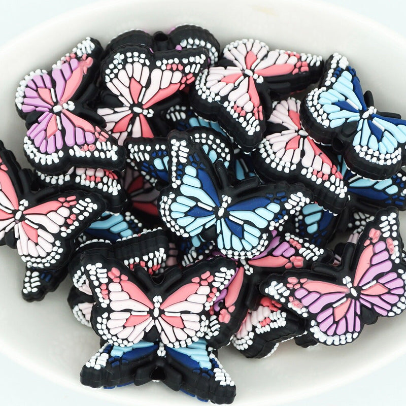 Butterfly Silicone Beads for Kids DIY Jewelry Making – Colorful Insect Focal Beads for Bracelets, Crafts & Accessories（20pcs)