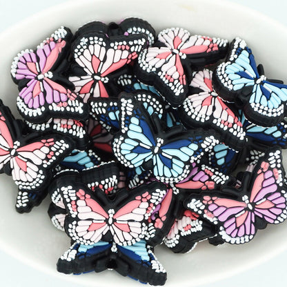 Butterfly Silicone Beads for Kids DIY Jewelry Making – Colorful Insect Focal Beads for Bracelets, Crafts & Accessories（20pcs)
