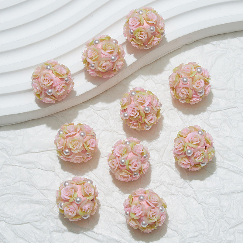 Rose Rhinestone Bead Charm for DIY Jewelry & Hanging Decor