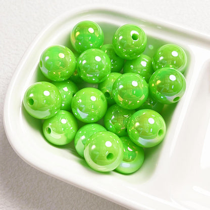 16Mm high-quality UV color-plated straight-hole round beads, beaded DIY mobile phone chain car hanging ring loose bead material jewelry accessories