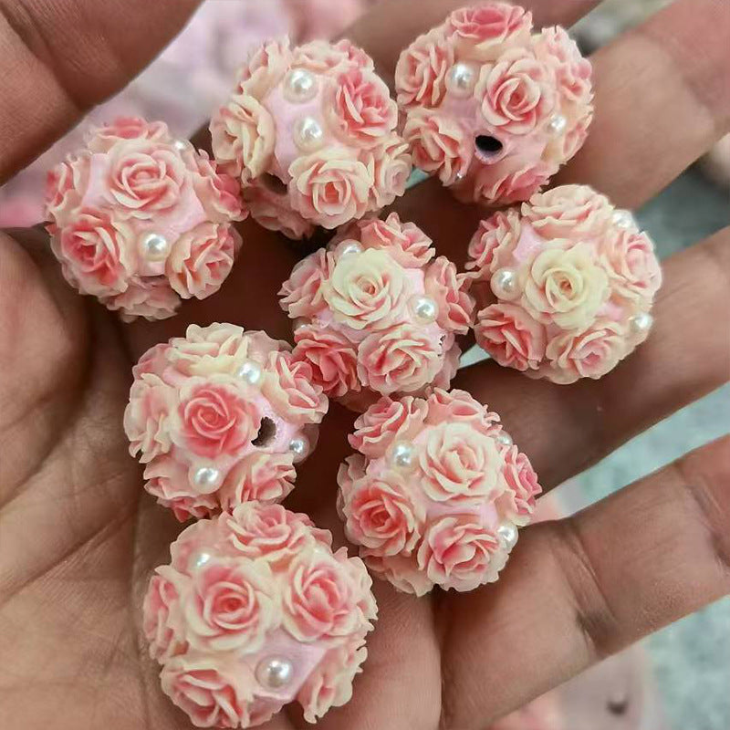 Rose Rhinestone Bead Charm for DIY Jewelry & Hanging Decor