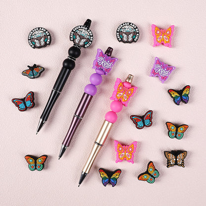 Butterfly Silicone Beads for Kids DIY Jewelry Making – Colorful Insect Focal Beads for Bracelets, Crafts & Accessories（20pcs)