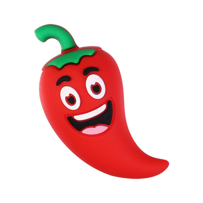 3D Cucumber & Chili Silicone Beads – Cute Food Charms with Hole for DIY Bracelets & Jewelry Making（20pcs)