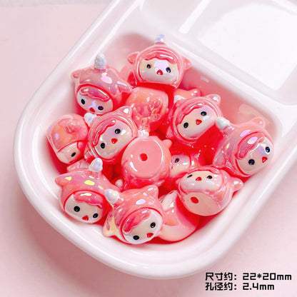 Viral Cartoon Resin Cute Mini Figure Beads | Straight Hole Loose Beads for DIY Phone Charms Keychain Jewelry Making Supplies