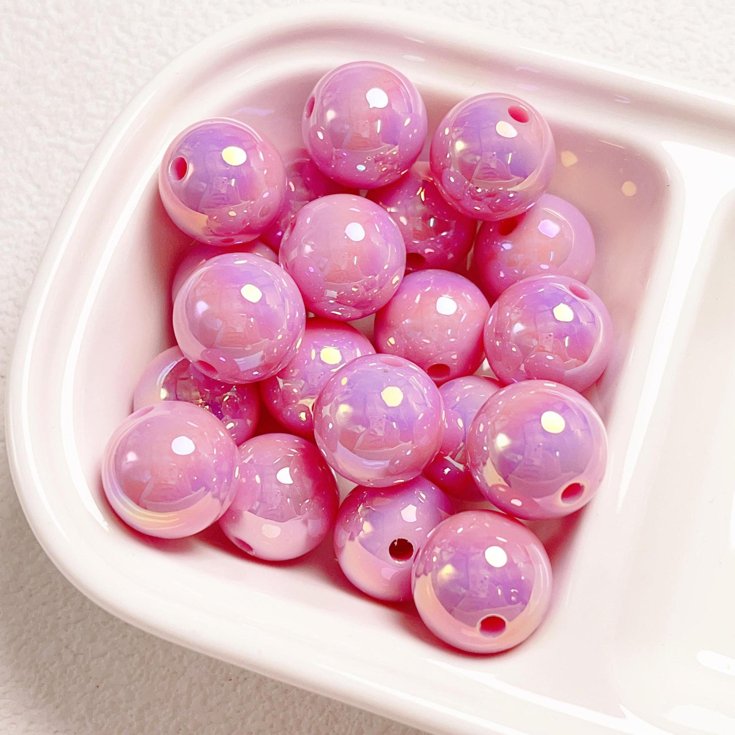 16Mm high-quality UV color-plated straight-hole round beads, beaded DIY mobile phone chain car hanging ring loose bead material jewelry accessories