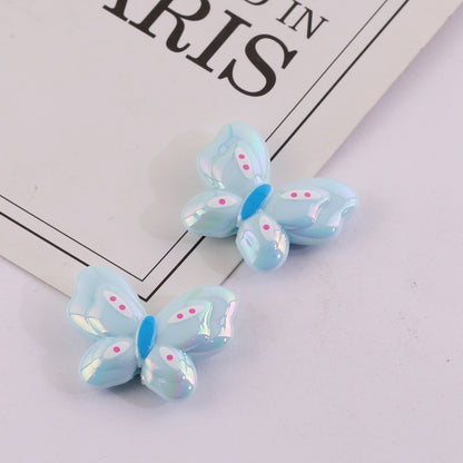 Cute Butterfly Acrylic Beads, UV Coated,  for DIY Phone Straps, Keychains & Beading Projects