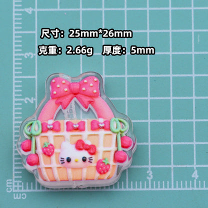 Premium Embossed Cat Acrylic Charms – Cute DIY Beads for Pens, Phone Straps, Keychains & Jewelry Accessories （10pcs)