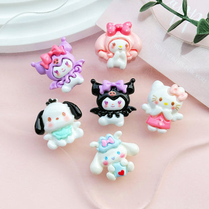 Sweet Angel Puppy Resin Charm for DIY Phone Cases and Crafts