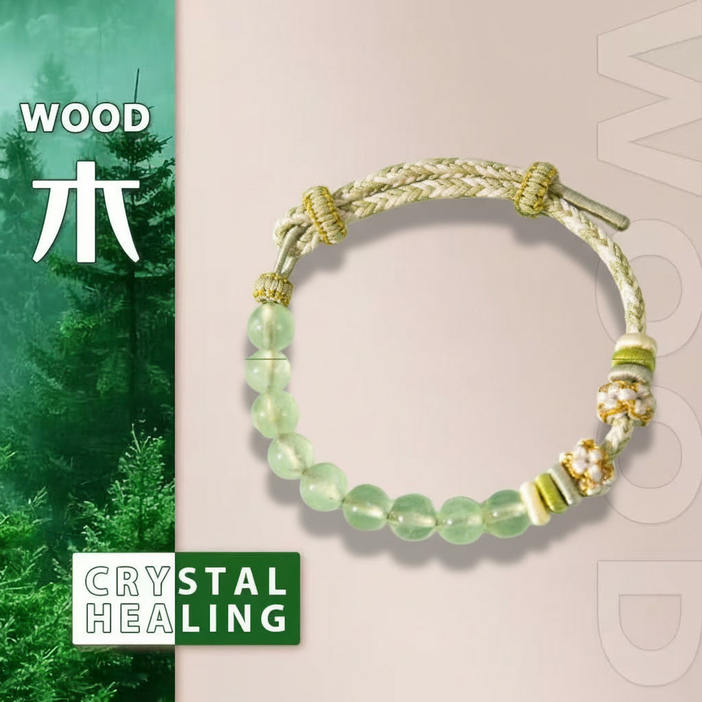 Natural Prehnite Bracelet – Green Strawberry Crystal Beads