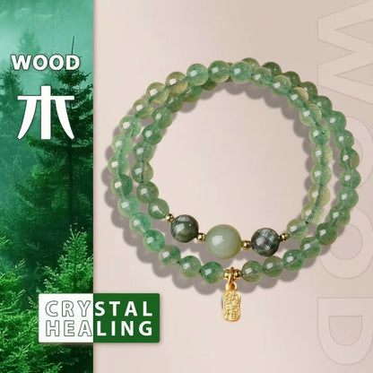 Green Aventurine Triple-Layer Bracelet