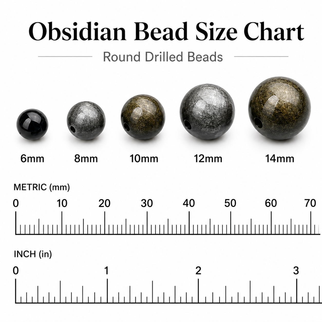 Natural Obsidian Beads: Golden, Silver & Black Sheen | DIY Accent Beads
