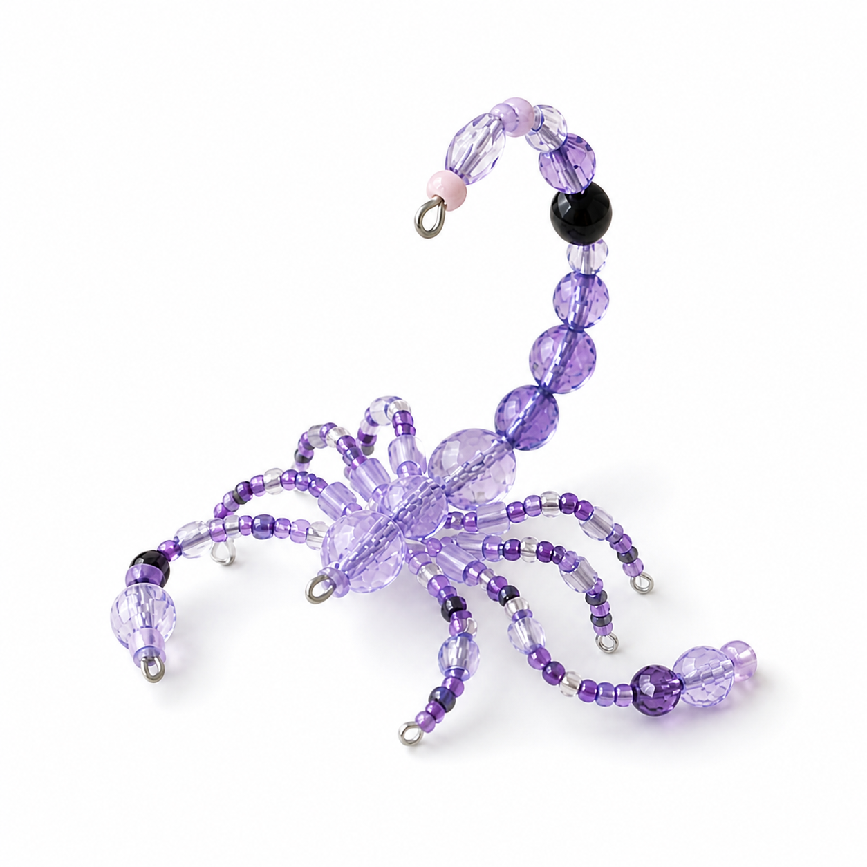 Handmade Beaded Scorpion Set | Purple & Lavender Scorpion Charms