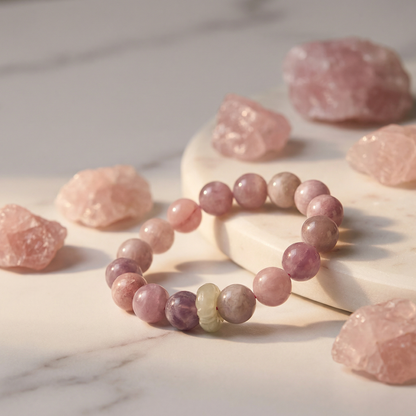 Natural rose quartz bracelet