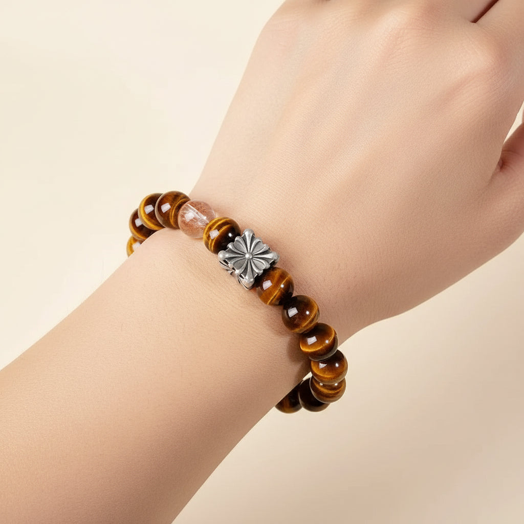 Tiger Eye & Sunstone Grounding Bracelet