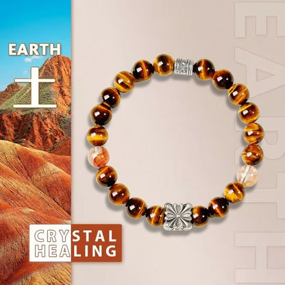 Tiger Eye & Sunstone Grounding Bracelet