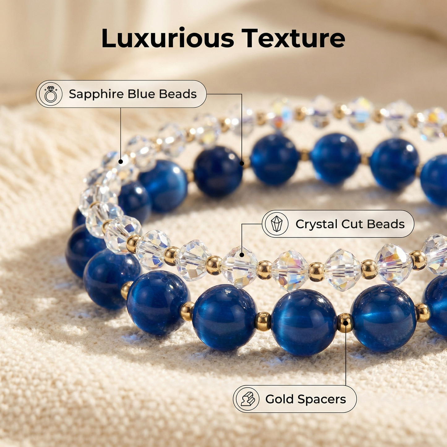 Blue Agate Crystal Shine Bracelet – Elegant Jewelry