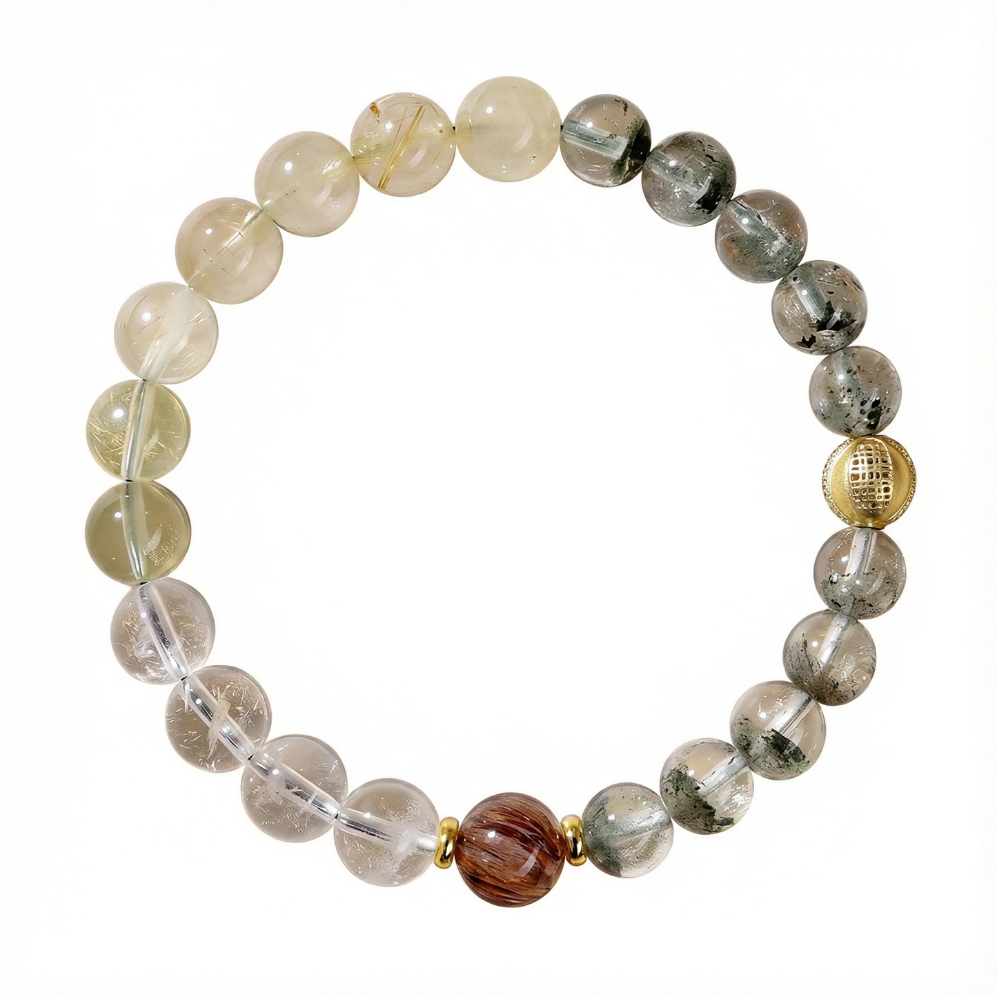 Metal & Wood Element Crystal Bracelet