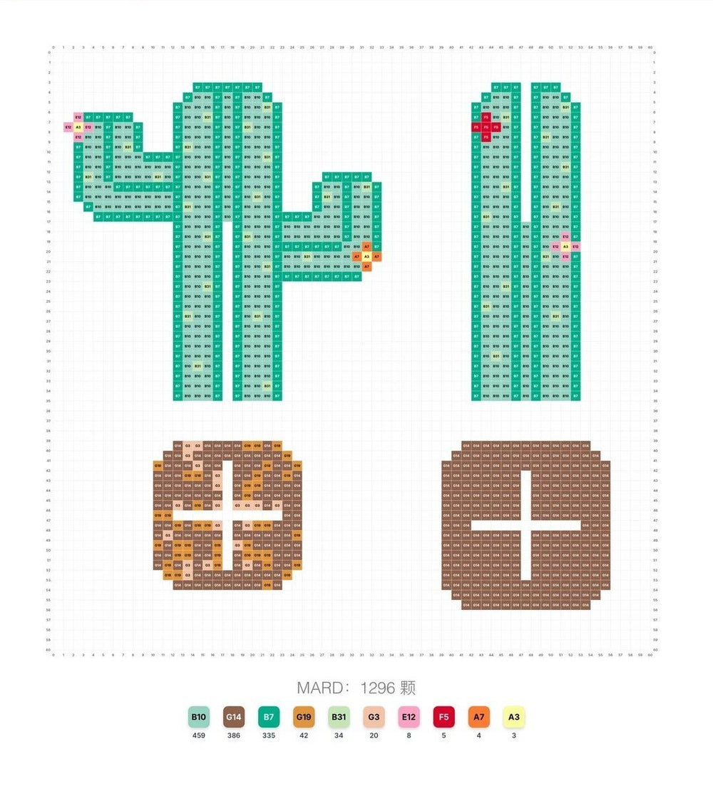 Cactus Earring Organizer Perler Bead Pattern