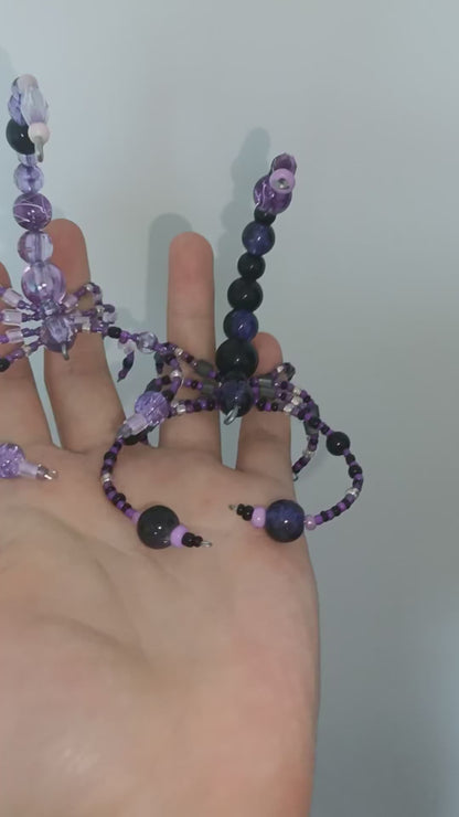 Handmade Beaded Scorpion Set | Purple & Lavender Scorpion Charms